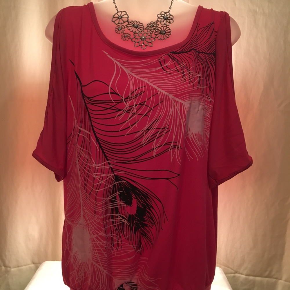 Pink Flowy Open Sleeve Top